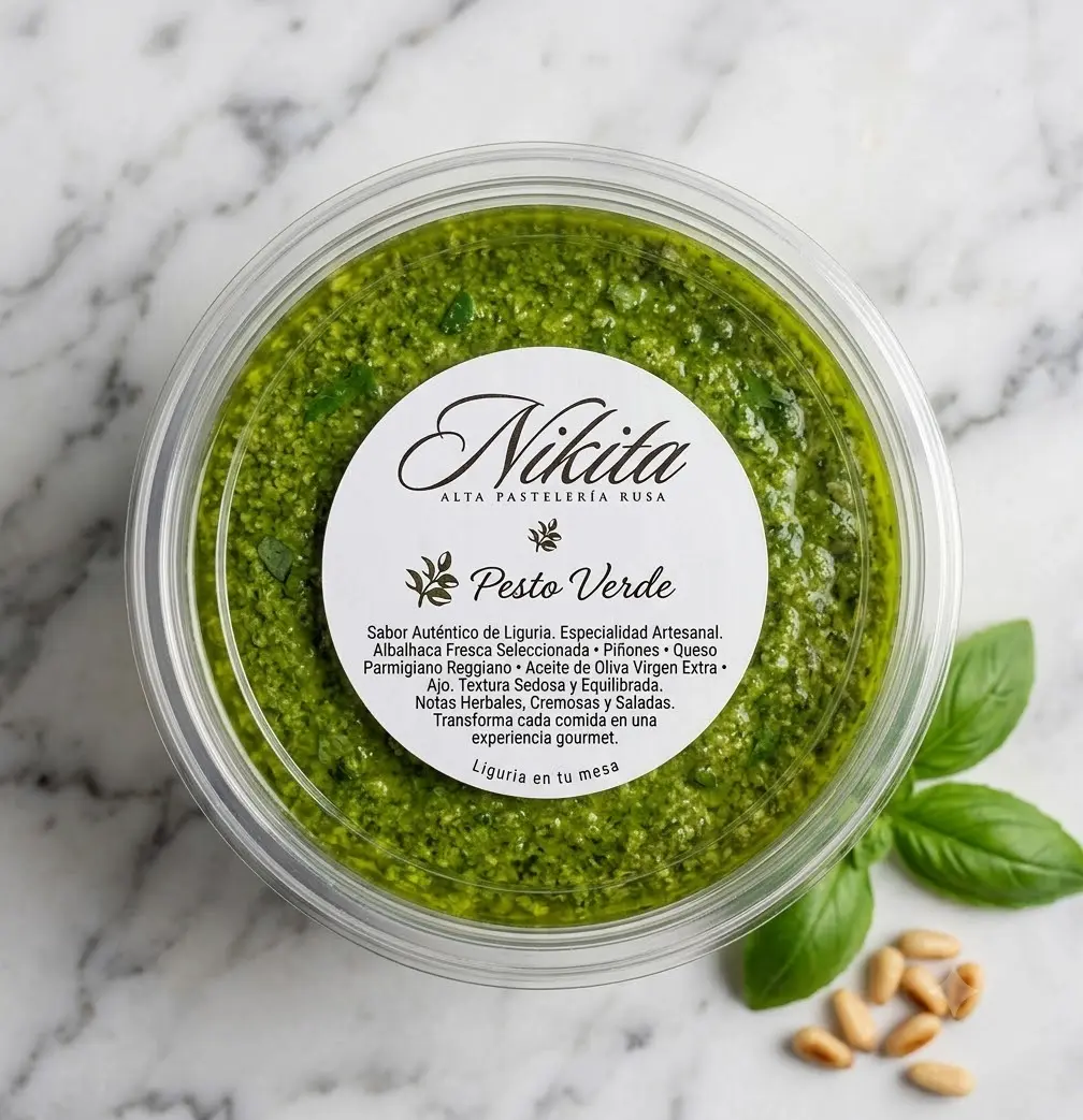 Salsa de pesto verde con salsa
